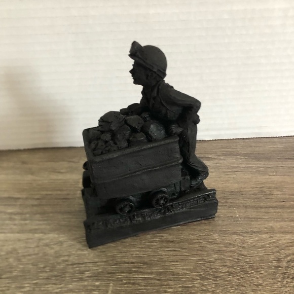 Black Miner Sculpture Made with Coal - Picture 7 of 10